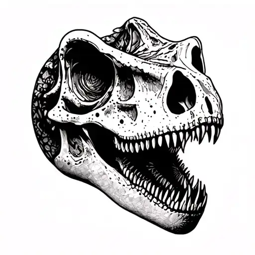 Dinosaur skull tattoo design idea