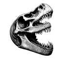 Dinosaur skull tattoo design idea