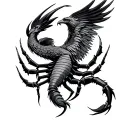 Scorpio Eagle Phoenix tattoo design idea