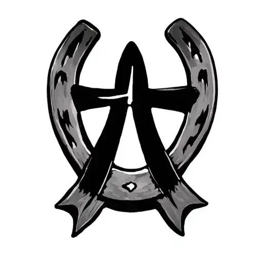 shark tooth, cross, horse shoe tattoo design idea