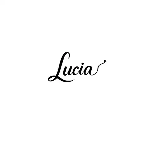 "Lucia" name written tattoo design idea