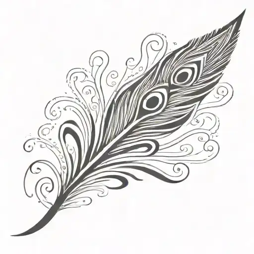 Peacock feather intertwined tattoo design idea