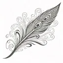 Peacock feather intertwined tattoo design idea