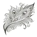 Peacock feather intertwined tattoo design idea