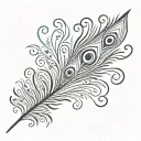 Peacock feather intertwined tattoo design idea