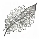 Peacock feather intertwined tattoo design idea