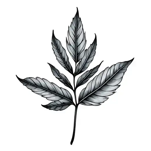 Sage leaf with hyacinth tattoo design idea