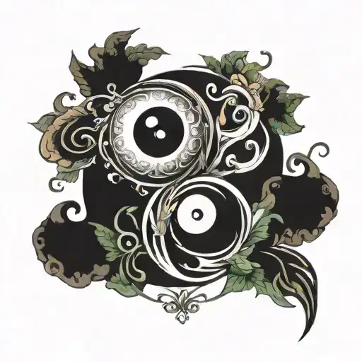 ying yang quantum entanglement tattoo design idea