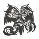 liver bird straight facing tattoo design idea