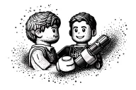 dad and son lego tattoo design idea