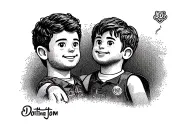 dad and son lego tattoo design idea