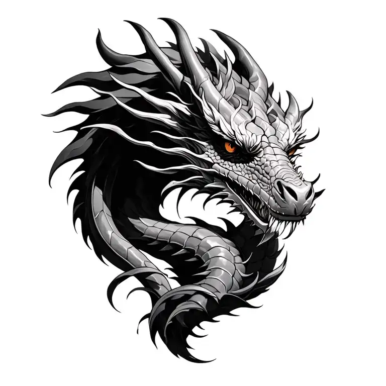 tran dragon wrapped looking at dong in numerology tattoo design idea