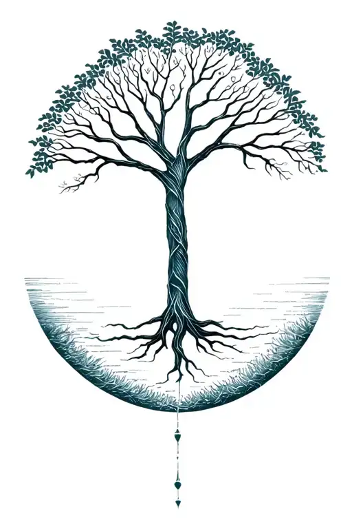 Catch dream in a tree of life tattoo design idea