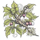 Micah 4:4, Fig tree intertwined tattoo design idea