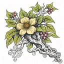 Micah 4:4, Fig tree intertwined tattoo design idea