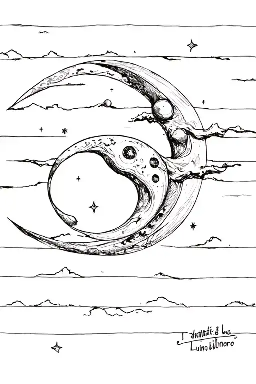 draw me the lunar cycle  tattoo design idea
