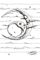 draw me the lunar cycle  tattoo design idea