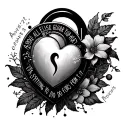 Proverbs 4:23 "Above all else, guard your heart, for everything you do flows from it" on a fancy lock  tattoo design idea