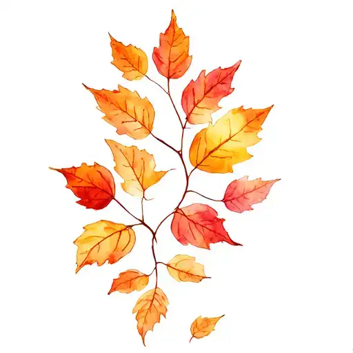 autumn leaves falling tattoo design idea