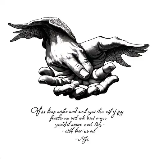 creation of adam hands with a bible verse under it tattoo design idea