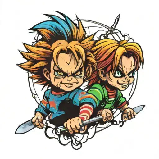 chucky vs chuckie gemini tattoo design idea