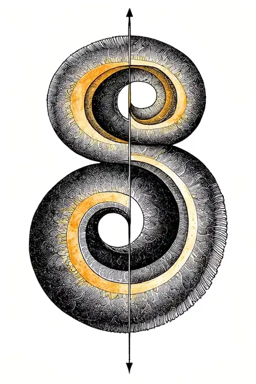 golden ratio spiral tattoo design idea