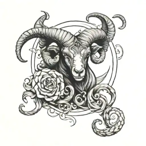 aries capricorn tattoo design idea