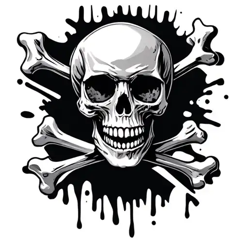 skull and crossbones tattoo design idea