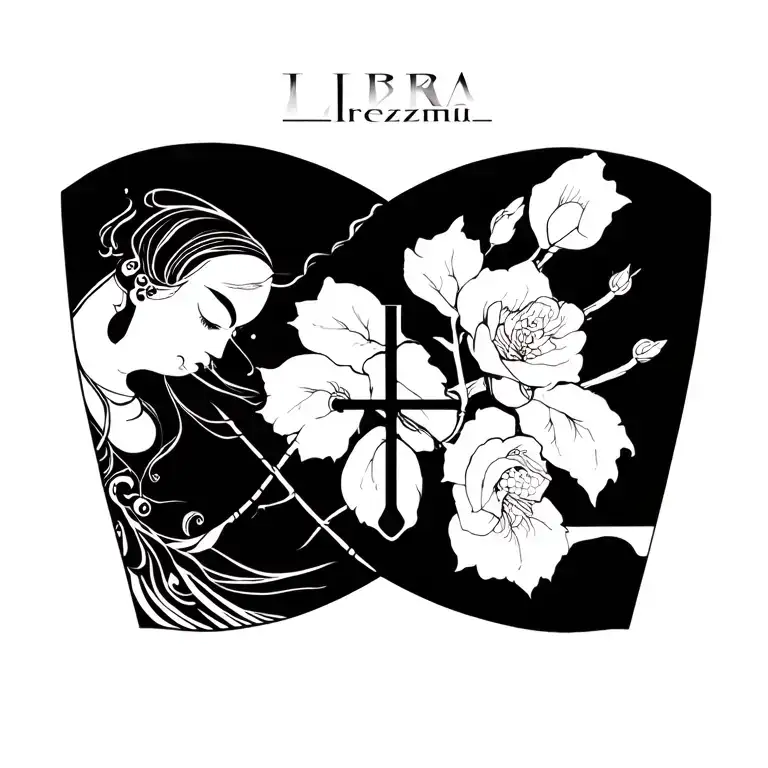 Libra Sign with element air tattoo design idea