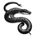 snake with Celtic knot tattoo design idea