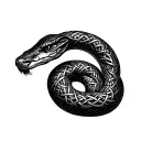 snake with Celtic knot tattoo design idea