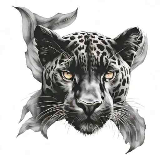 black panther eyes deep watching tattoo design idea