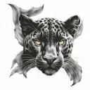 black panther eyes deep watching tattoo design idea