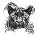 black panther eyes deep watching tattoo design idea