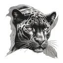 black panther eyes deep watching tattoo design idea