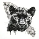 black panther eyes deep watching tattoo design idea