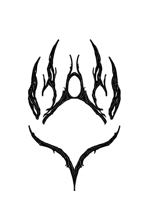 bio mechanical wolf paw print tattoo design idea