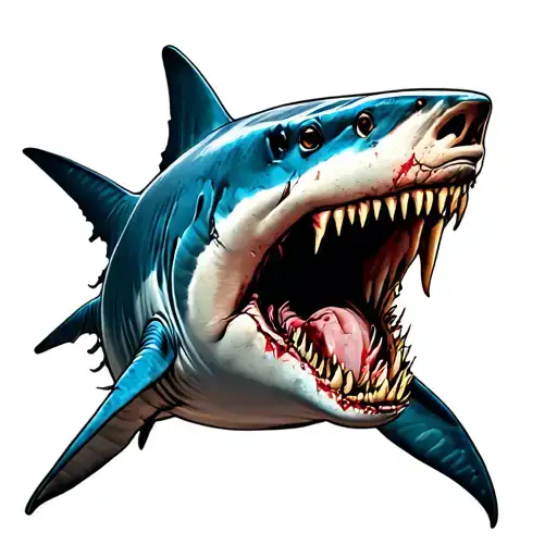 A leon with a zombie shark tattoo design idea