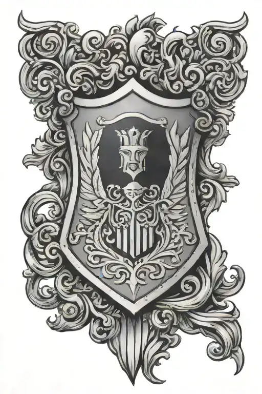 roman empire shield tattoo design idea