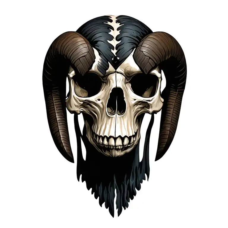 Aries Skull tattoo design idea