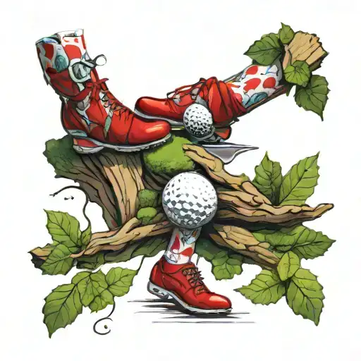 red socks, the dalles, golf tattoo design idea