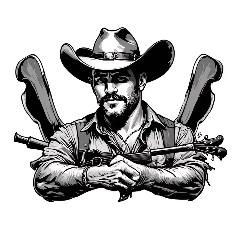 cowboy tattoo design idea