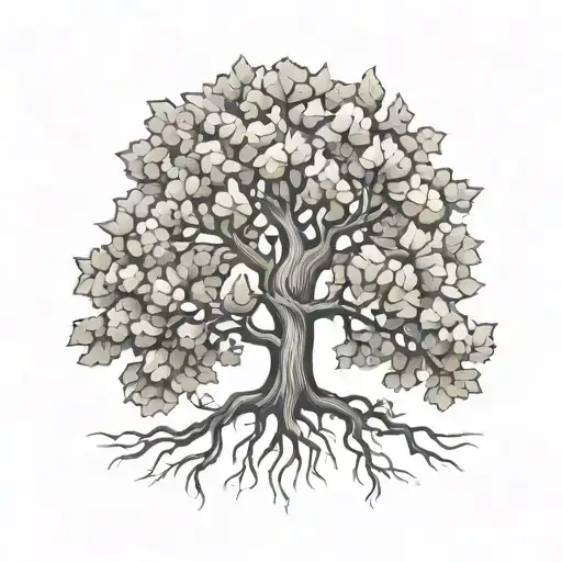 oak tree tattoo design idea