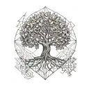 oak tree tattoo design idea