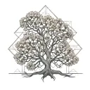oak tree tattoo design idea