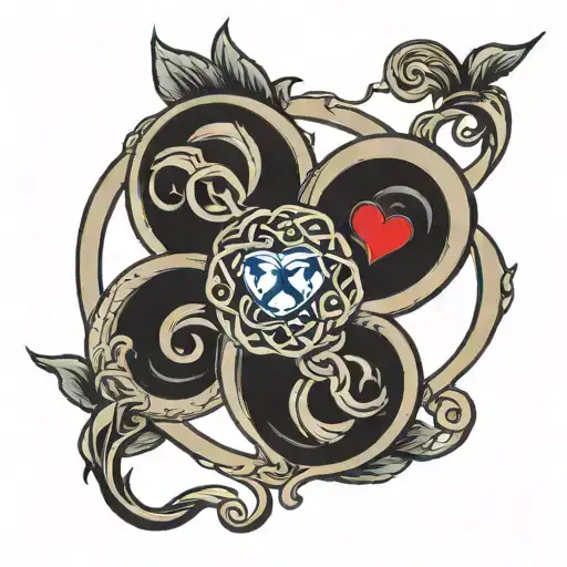 polyamory infinity heart tattoo design idea
