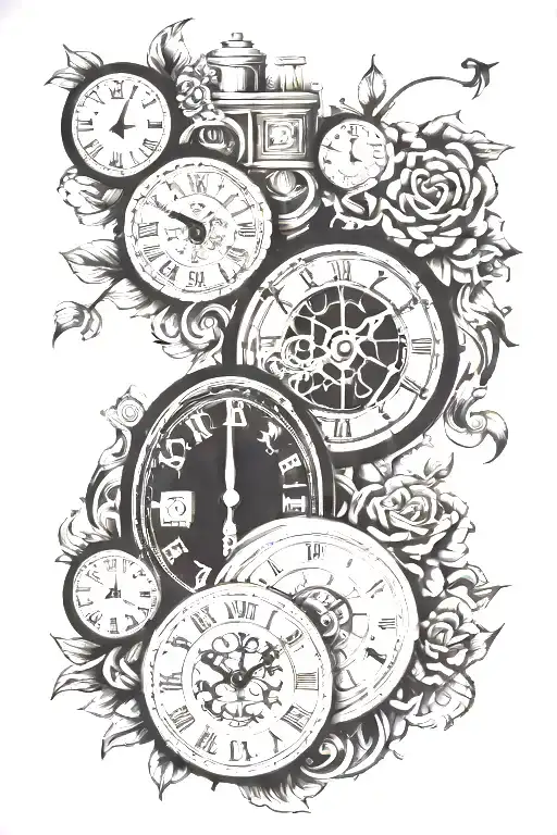 Time, life, hard, changes people tattoo design idea