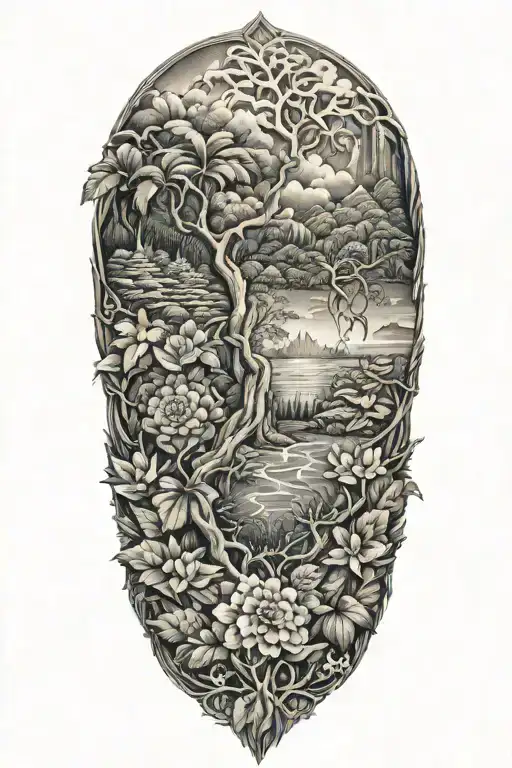 mother nature, hawaii tattoo design idea