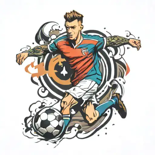 soccer player tattoo design idea