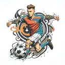 soccer player tattoo design idea